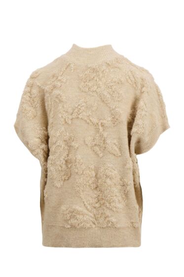 Zusss mouwloze trui met lurex jacquard