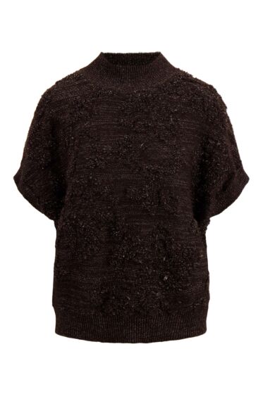 Zusss mouwloze trui met lurex jacquard