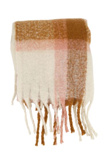 Zusss boucle sjaal met ruit-One Size