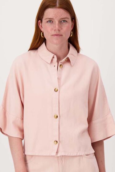 Zusss boxy model blouse met zakken pink