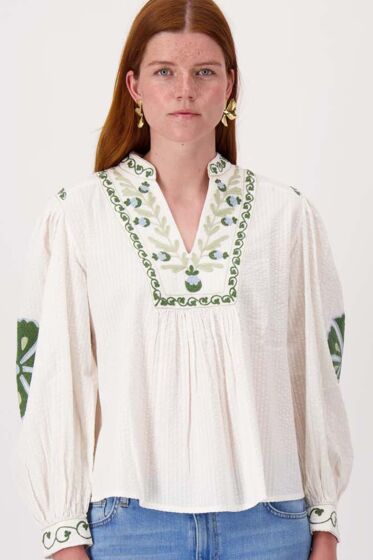 Zusss seersucker blouse met bloemen