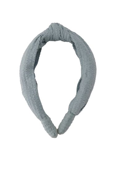 Zusss haarband met knoop vergrijsd blauw