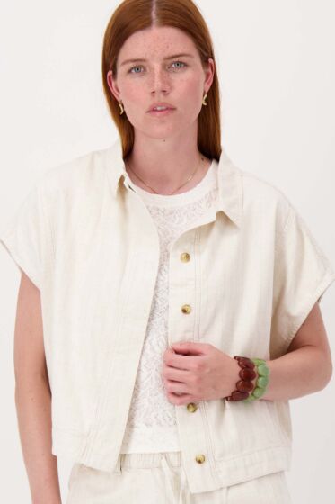 Zusss boxy streep jasje in linnen