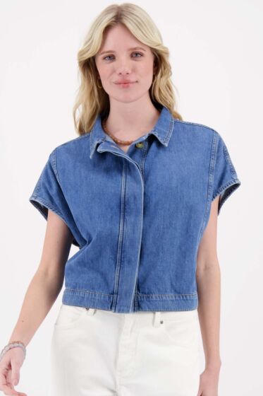 Zusss denim mouwloos jack