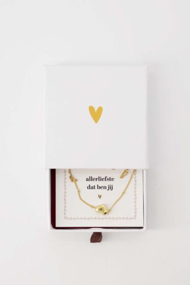Zusss ketting hartje in schuifdoosje de allerliefs