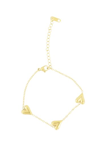 Zusss armband met 3 hartjes goud