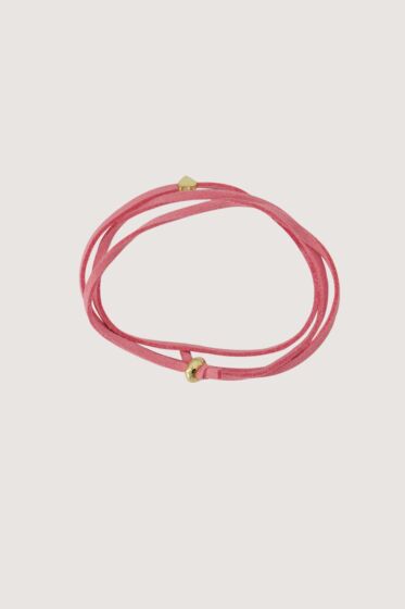Zusss immitatie suede armband met hart pink-One Size
