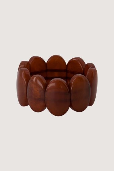 Zusss armband van kralen elastiek brown-One Size