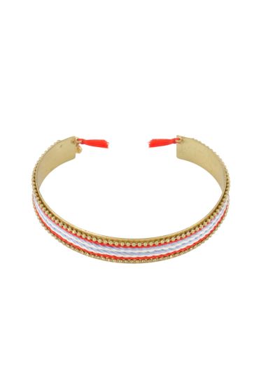 Zusss armband bangle streep wit/rood