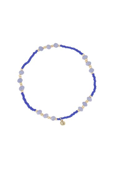 Zusss armband elastiek kraal lichtblauw