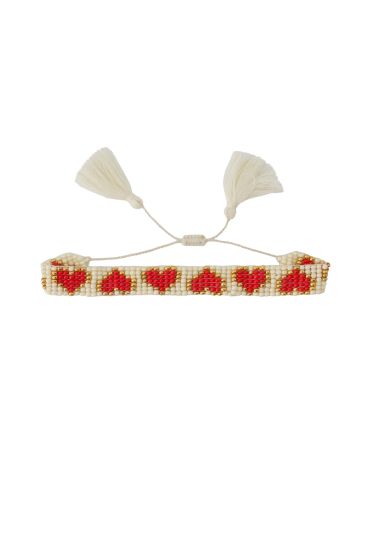 Zusss armband hartjes breed wit