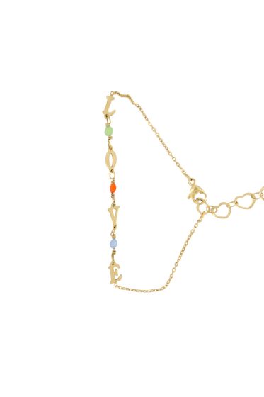 Zusss armband touw love goud