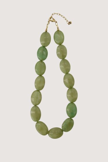 Zusss ketting van platte kralen green-One Size