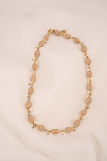 Zusss ketting met druppel kraaltjes sahara