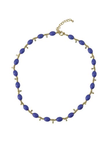 Zusss ketting met druppel kraaltjes lavenderblauw