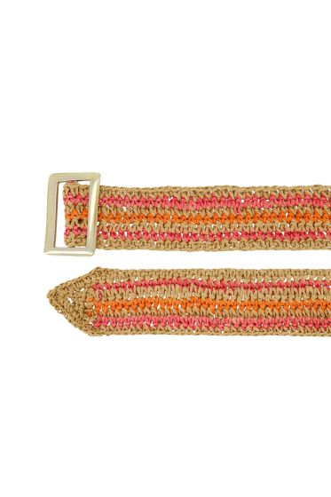Zusss raffia riem met streep
