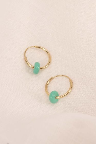Zusss oorringen met rondje turquoise