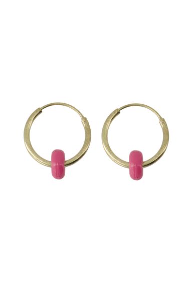 Zusss oorringen met rondje fel roze