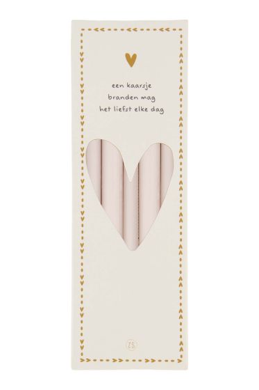 Zusss doosje met 10 smalle kaarsjes 17cm beige-One Size
