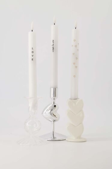 Zusss set van 2 ledkaarsen love wit/groen/rood