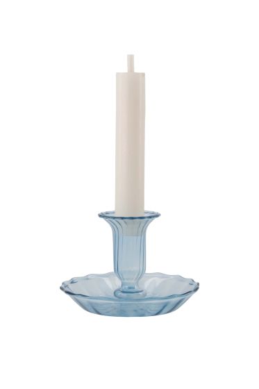 Zusss kandelaar glas schotel blauw