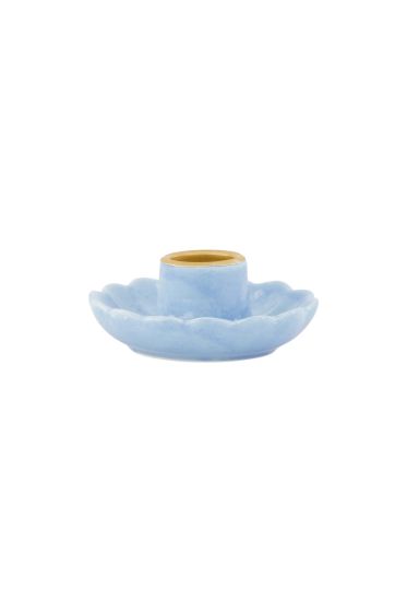 Zusss kandelaar keramiek bloem blauw