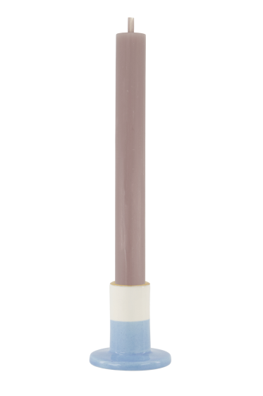 Zusss kandelaar keramiek S wit/blauw