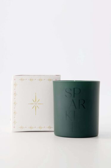 Zusss geurkaars glas in doosje sparkle wit/donkerg