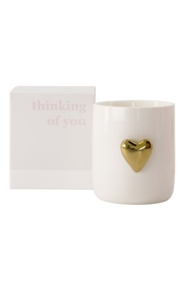 Zusss geurkaars keramiek hart in doosje thinking o