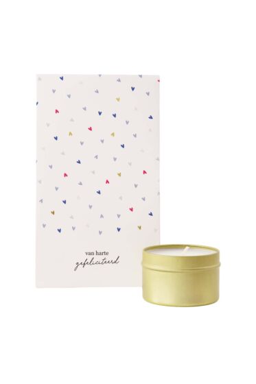 Zusss geurkaars tin in zakje gefeliciteerd