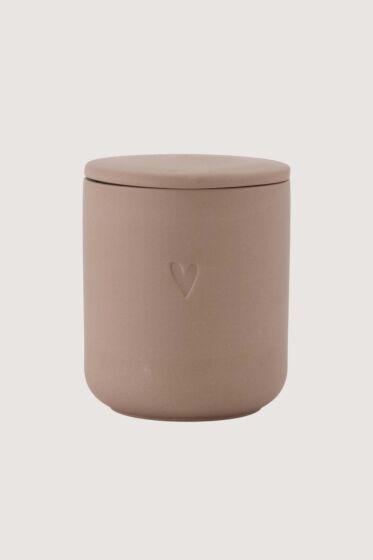 Zusss geurkaars keramiek hartje bruin