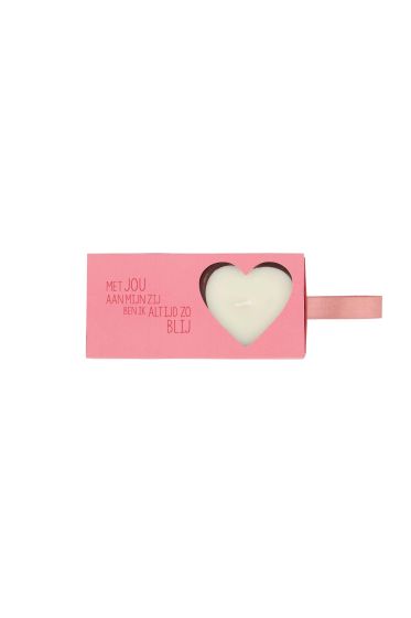Zusss set van 2 geurkaarsjes in doosje hartje roze