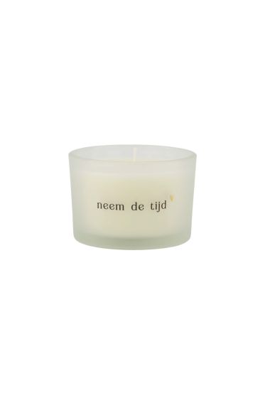 Zusss geurkaars in wikkel neem de tijd wit