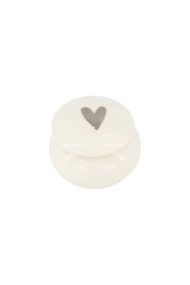 Zusss geurkaars keramiek bol met deksel zilver har