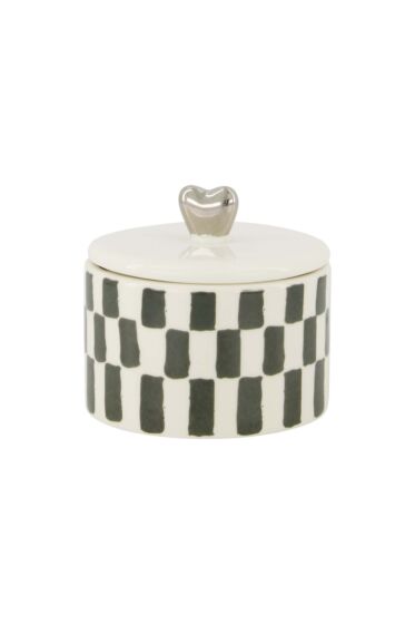 Zusss geurkaars keramiek met deksel zilver hartje
