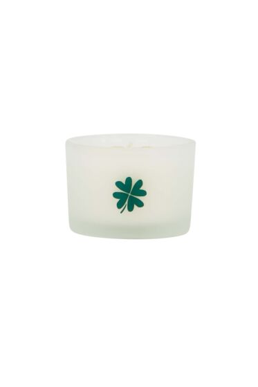 Zusss geurkaarsje glas klavertje wit/groen