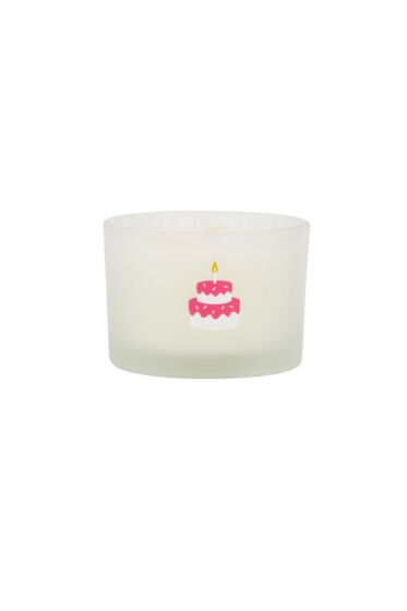 Zusss geurkaarsje glas taart wit/roze