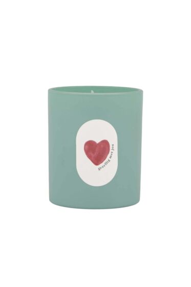 Zusss geurkaars glas hartje grijsblauw