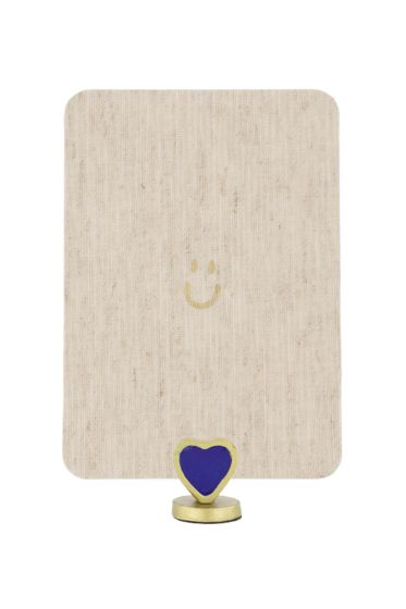 Zusss kaartenstandaard metaal hartje blauw/goud