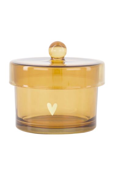 Zusss bewaarpot glas met deksel hartje
