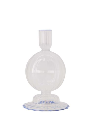 Zusss kandelaar glas bolling ribbel