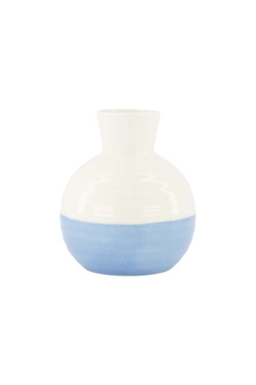 Zusss vaasje keramiek wit/blauw