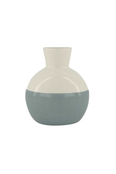 Zusss vaasje keramiek wit/blauw
