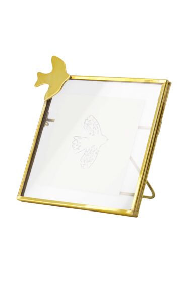Zusss fotolijstje metaal vogeltje goud