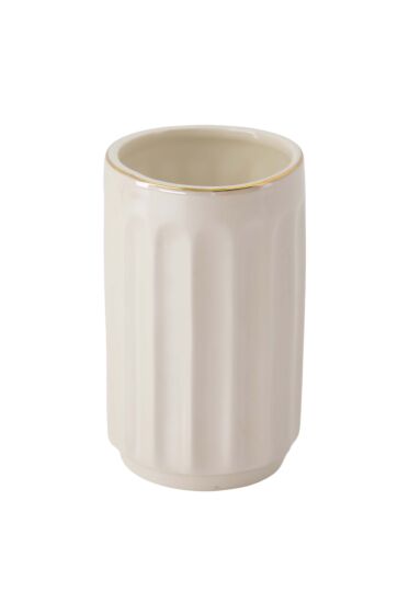 Zusss tafelvaasje keramiek ribbel parelmoer