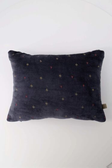 Zusss kussen samen met jou 35x25cm donkerblauw/gou