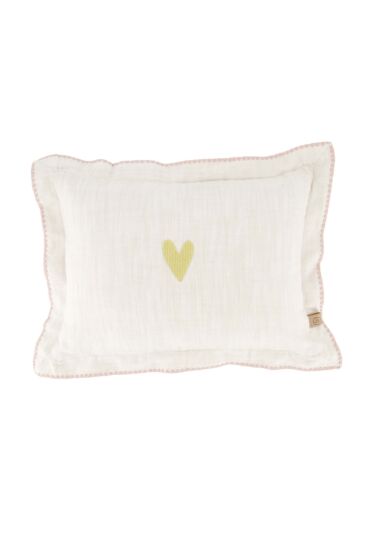 Zusss kussen hartje rand gestikt 35x25cm