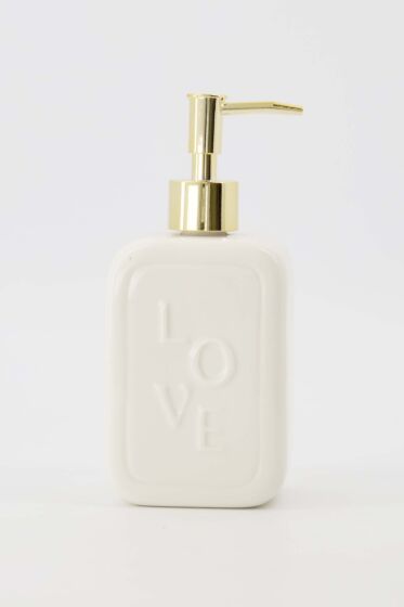 Zusss zeeppomp keramiek love wit/goud