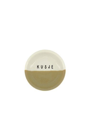 Zusss dipschaaltje kusje wit/oker