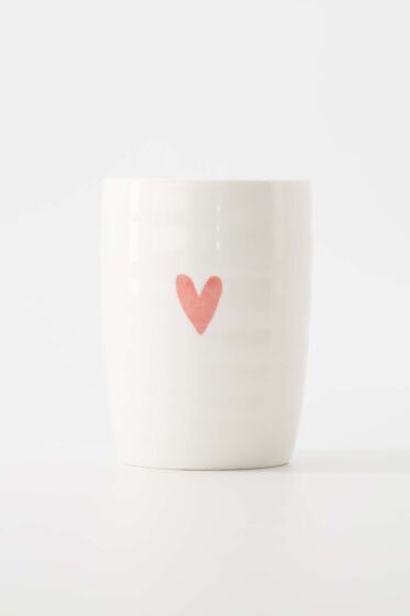 Zusss koffiemok hartje wit/roze